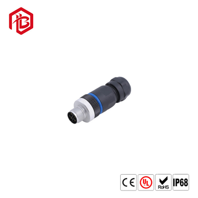 M12 Connector Waterproof IP67 Square Flange Male 2/3/4/5Pin Panel Mounted Socket Connector