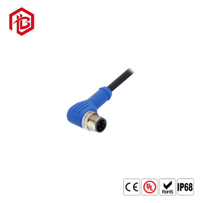M12 S-Coded Power Connector 4 Pin Waterproof Molded Corded Plug