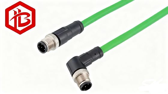 Waterproof M12 Straight Male to Right Angled Ethernet Cable Connector RJ45 Pipeline - Digital Mini - 8 Pin Male to Rs - 422 M 4A