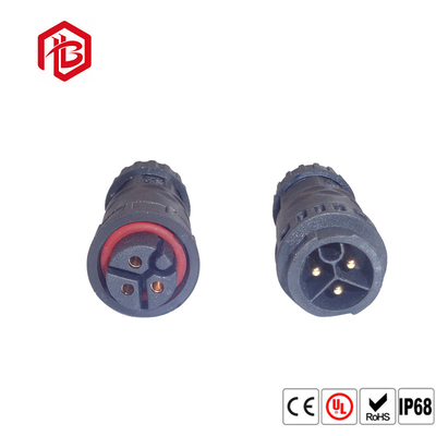 IP68 3Pins Waterproof Circular Connector Female Male PVC Rubber Nylon For LED Lighting