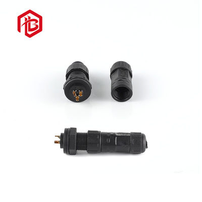 Buy M12 Front Panel Mount Male And Female Straight Through Connector Led Waterproof Cable Black Plug 3pin online manufacture