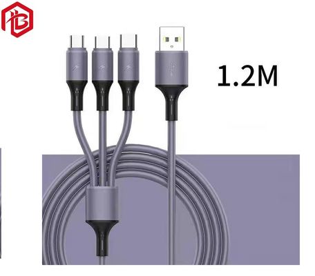 Buy Nylon Braided 3ft 6ft 10ft 3 In 1 Usb 3.0 Charger Cable Micro Usb Type C Fast Charging Data Cable online manufacture