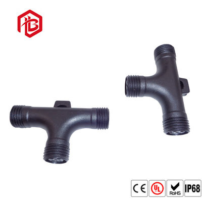 Buy 2 3 4Pin 3 Way T Type Waterproof PVC Male Female Connector Black online manufacture