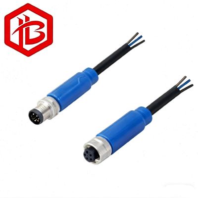Buy M8 DIN 3pin Nickel Plated Male to Female Straight Plug IP68 Waterproof Sensor Cable online manufacture