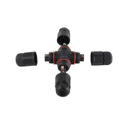 Buy Assembly Screw Fixing Splitter AC/DC Connector Copper Contact Male/Female Nylon IP68 Waterproof Outdoor LED PCB/UHF/RF 6A online manufacture
