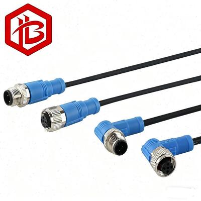 Buy Custom DIN IP68 Waterproof A/B/D Code Straight Elbow Plug M8 M12 3Pin 4Pin 5Pin Metal Housing Circular Connector Cable Sensor online manufacture