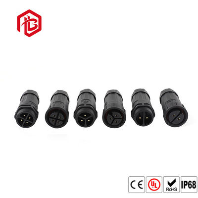 Buy Black Nylon / PVC 3 Pin Waterproof Male Female Connector online manufacture