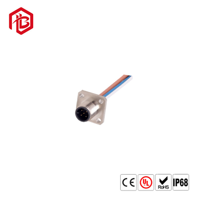 Industrial IP67 Waterproof Electrical M12 Circular Connector Male To Female Molding Cable 3 4 5 8 12 Pins