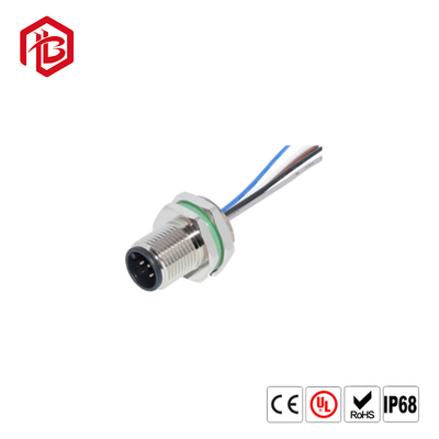 Industrial IP67 Waterproof Electrical M12 Circular Connector Male To Female Molding Cable 3 4 5 8 12 Pins