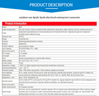 Automotive 300V 7 8 9 Pin M14 panel mount nylon Board-to-wire assembly welding Waterproof Plugs And Sockets