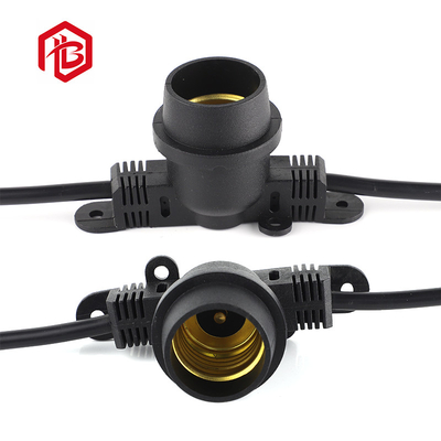 Rubber Nylon E27 Fixed Lamp Holder Lighting Black Plastic Lamp Holder Power Socket Atmosphere Light String Cable