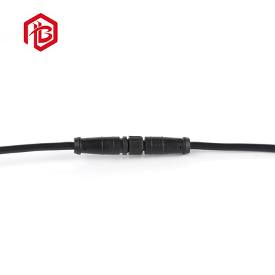 Customized M8 Nylon Threaded Butt Waterproof Aviation Plug Signal Connector with IP 67 Rating in Black