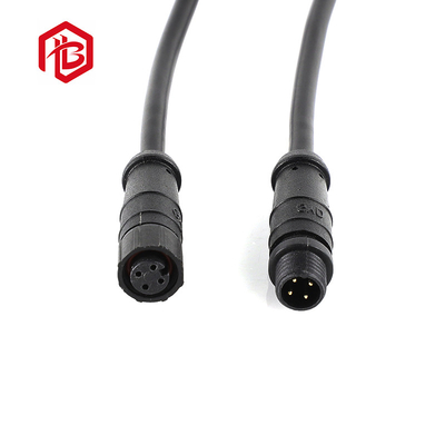 Customized M8 Nylon Threaded Butt Waterproof Aviation Plug Signal Connector with IP 67 Rating in Black