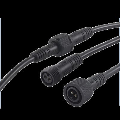 M15 IP65 Waterproof 16A Connectors 2pin Male Female Aerospace RF PVC Copper Contact Material Nylon Housing Power Wire