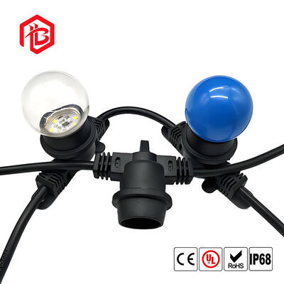 E27 Outdoor Waterproof 10A Copper Electric Lamp Socket with Soft Cord Nylon Housing IP65 for Solar Power System and Male/Female