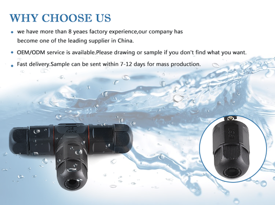 M19 Field Assembled 3 Way T Type Male/Female 2pin to 8pin Screw T-shaped IP67/IP68 Waterproof FPC/PCB/RF Power Connector