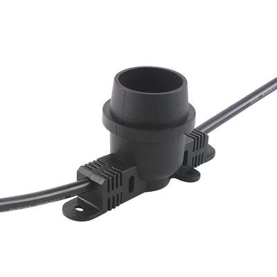 Outdoor IP67 Soft Corded Copper Nylon E27 Lamp Holder Waterproof Electric Connectors for Solar Power System Wire Connections