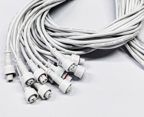 Customized M11-M16 LED Street IP68 Waterproof Gold Plated Copper 14 AWG 2-5 Pin Male Female Docking Extension PVC Power Cord
