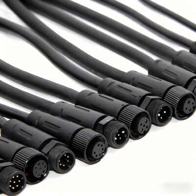 M12 Elbow Waterproof RF PCB Power Connectors Aviation Plugs Male/Female Unshielded Field Wiring Cables PVC/PUR 1m 2m 5m