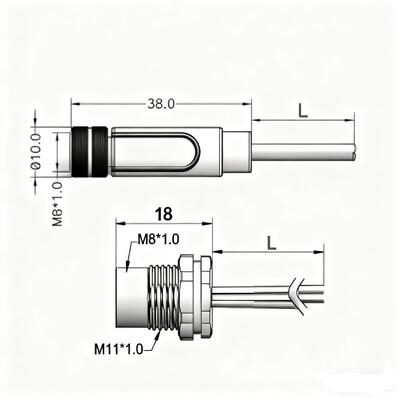 M8 DIN 3pin Nickel Plated Male to Female Straight Plug IP68 Waterproof DC 3A High Quality Sensor Cable