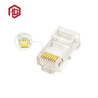 High Performance 24V IP65 Phosphor Bronze CAT5 UTP Shielded Ethernet RJ45 Male PCB RF Power Cable Connector