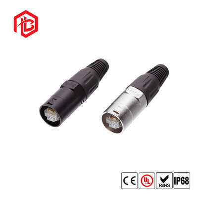 Waterproof Male/Female RJ45 Network Connector with Copper Contacts and Nylon Housing IP68 Rated