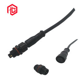 Black White IP67 Metal M12 300V Waterproof Cable Connector