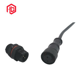 Black White IP67 Metal M12 300V Waterproof Cable Connector